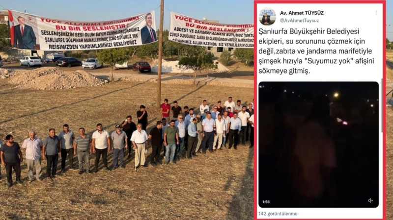Başkan Tüysüz paylaştı: Urfa'da O pankart apar topar kaldırıldı-(VİDEO)