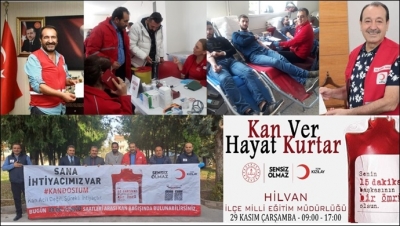 Hilvan Kızılay, kan bağışı toplamada Türkiye 1.’si
