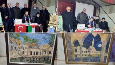 Şanlıurfa Sanatder Sanatçıları Kalplerimiz ve Fırçalarımızla Gazze İçin Canlı Performans Sergiledi