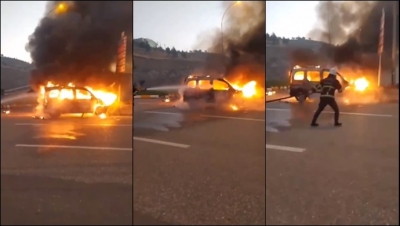 Şanlıurfa'da araç yangını