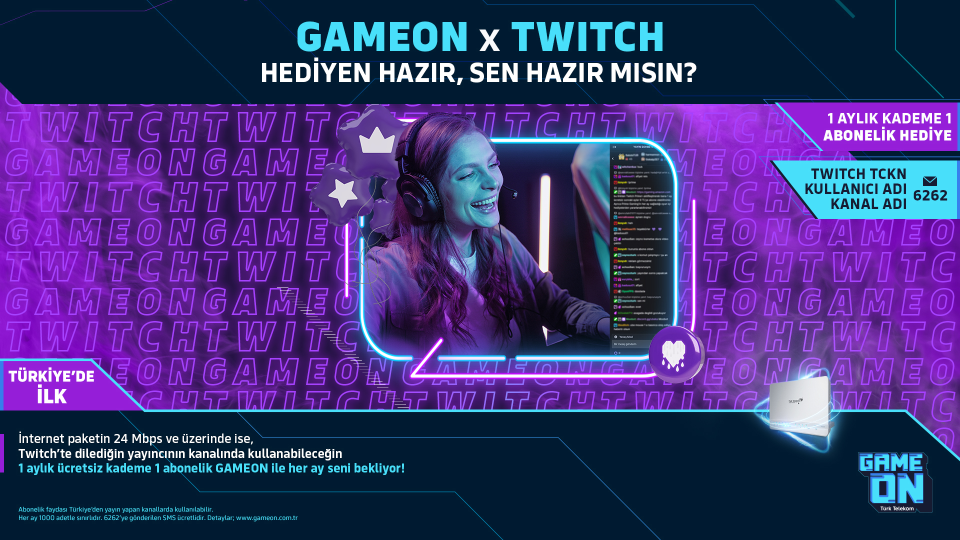Türk Telekom GAMEON’dan Türkiye’de bir ilk daha: Ücretsiz Twitch aboneliği
